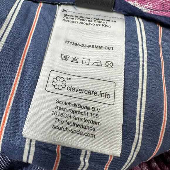 Scotch & Soda Men's Blue Floral Twilt Pleated Loose Fit Shorts Size 32 NWT - Picture 8 of 12